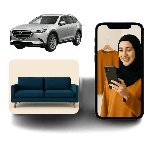 Arab woman using phone